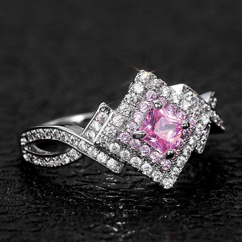 Creative Cross-wound  Diamond Zircon Ring, Versatile Jewelry