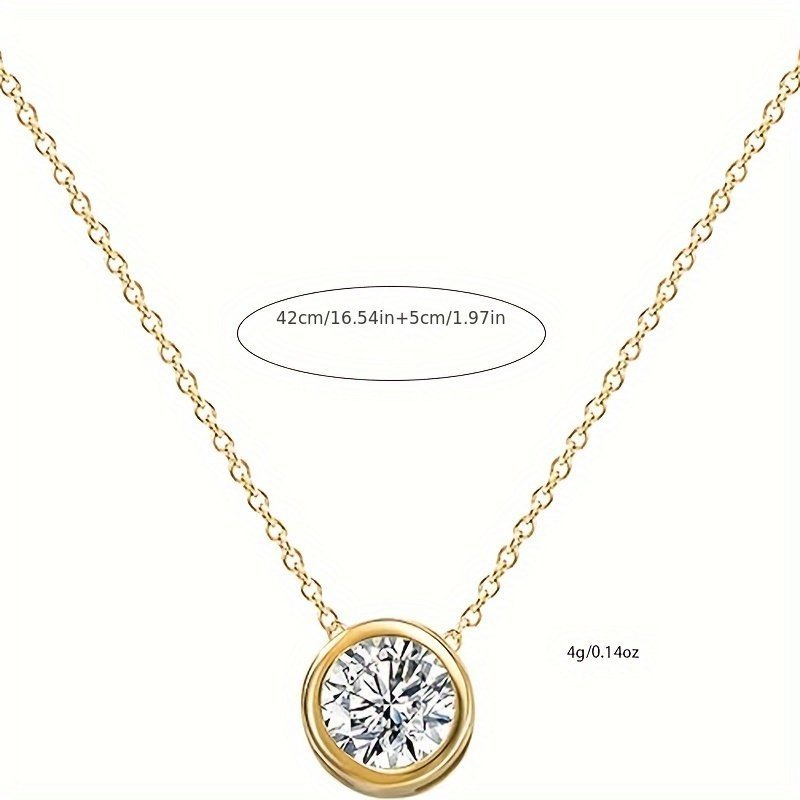 14k Solid Gold Cubic Zirconia Round Solitaire Pendant-Material