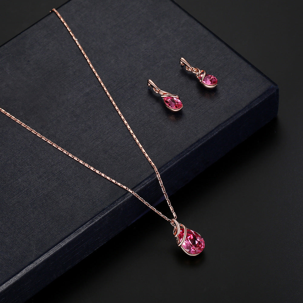 Alloy Gemstone Jewellery Set Necklace